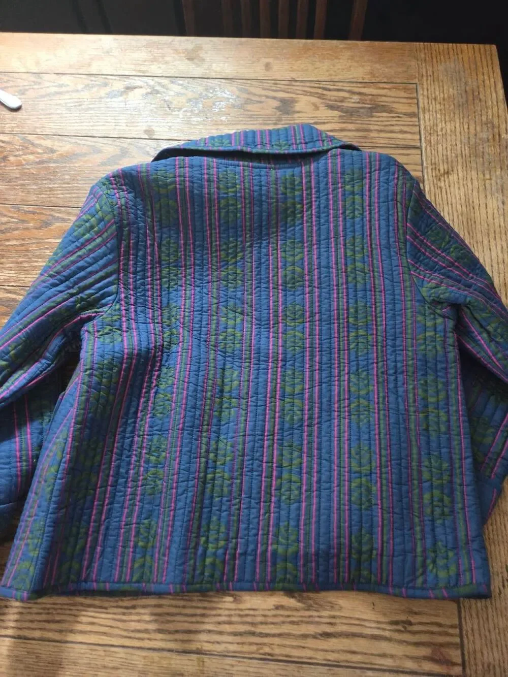 Julia Amory Dakota Quilted Striped Jacket Sz Medium